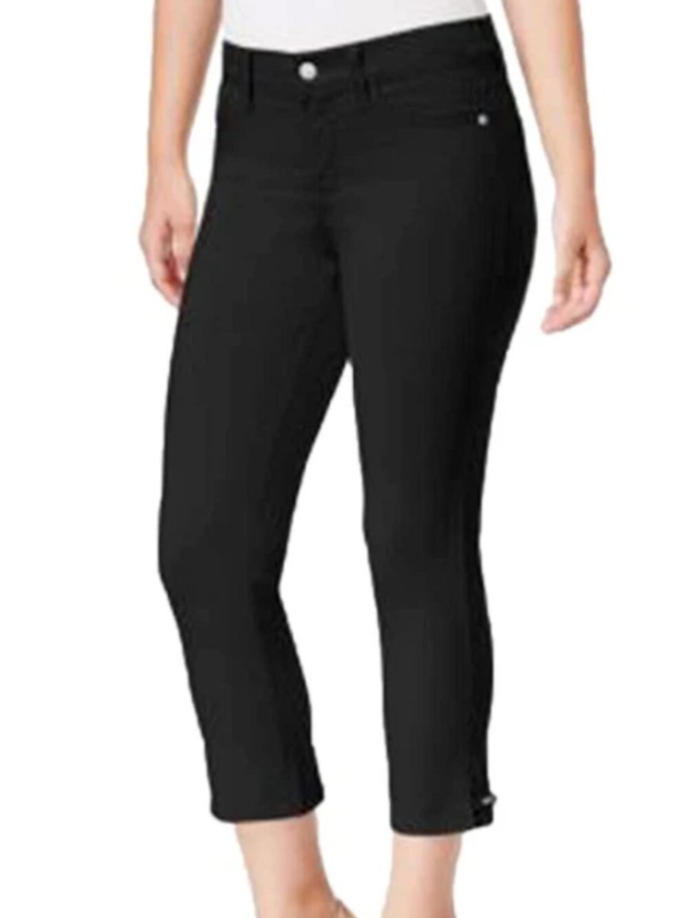 NYDJ Not Your Daughters Jeans NEW Karen CAPRI Jeans Pants BLACK NWT Women's 8P